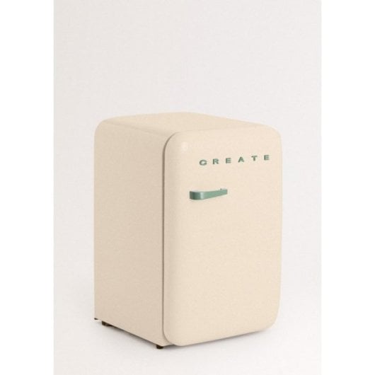 Frigorífico Mini Estilo Retro 107L gas R600a Beige F
