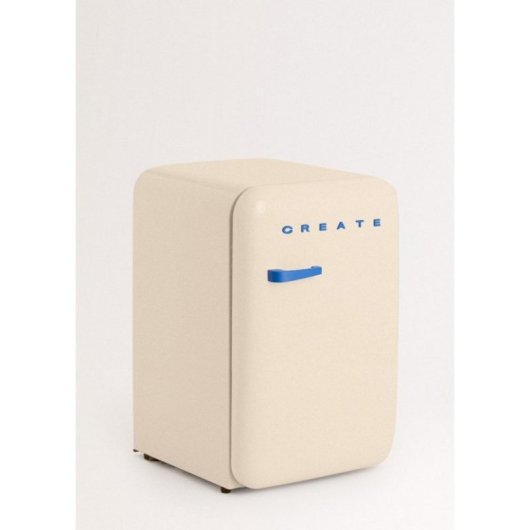 Frigorífico Mini Retro 107L Estética años 50 ECO Friendly Beige F