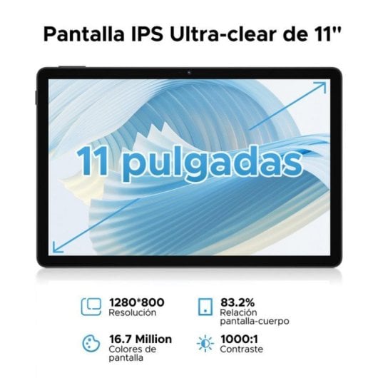 Tablet DOOGEE U11 11" 16GB 128GB 90Hz Widevine L1 Octa-Core Android 15 Batería 8580mAh