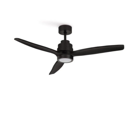 Ventilador de techo DC ultrasilencioso 6 velocidades aspas madera temporizador mando luz opcional