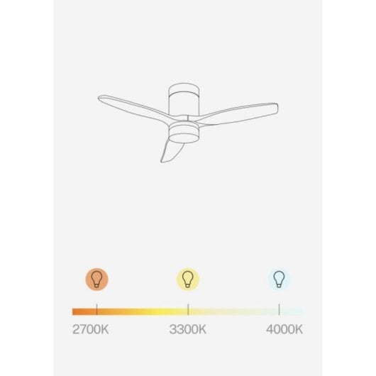 Create Wind Calm Ventilador De Techo Con Motor DC Lu LED y Mando 40W Madera