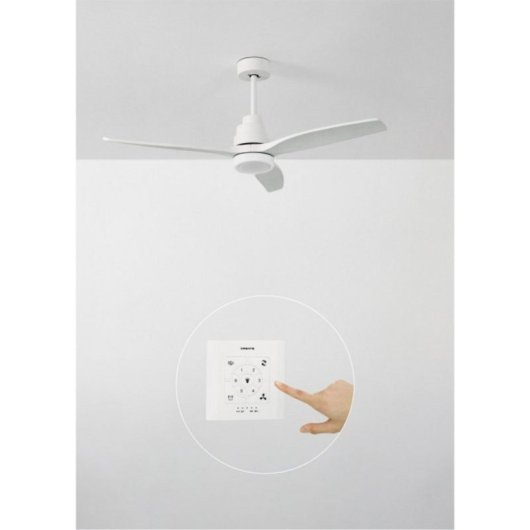 Create Wind Stylance Ventilador de Techo Con Motor DC ,Luz y Controlador de pared + Mando 40w Blanco