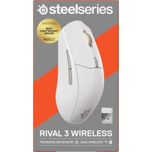 Ratón SteelSeries Rival 3 Wireless Gen 2 gaming inalámbrico 18000 DPI RGB 6 botones Blanco