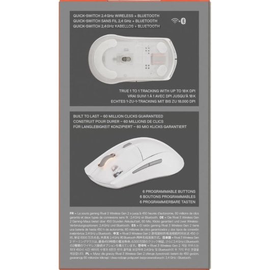 Ratón SteelSeries Rival 3 Wireless Gen 2 gaming inalámbrico 18000 DPI RGB 6 botones Blanco
