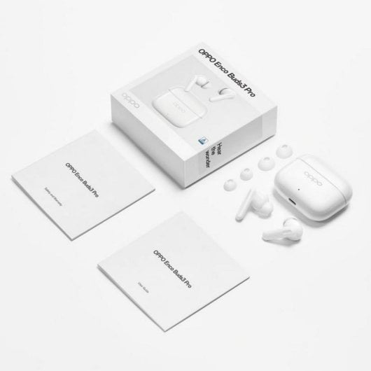 Auriculares OPPO Enco Buds3 Pro Inalámbricos Bluetooth 5.4 graves potentes micrófono IP55 Blanco