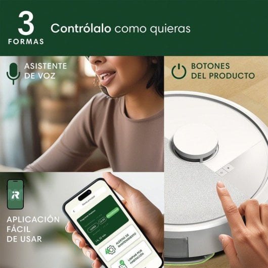 iRobot Roomba 105 Combo Robot Aspirador y Friegasuelos 7000Pa Blanco + Pack de 3 rodillos de limpieza