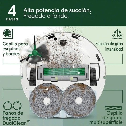 iRobot Roomba Plus 405 Combo Robot Aspirador con Base de Autovaciado AutoWash Blanco + Pack de 3 Bolsas