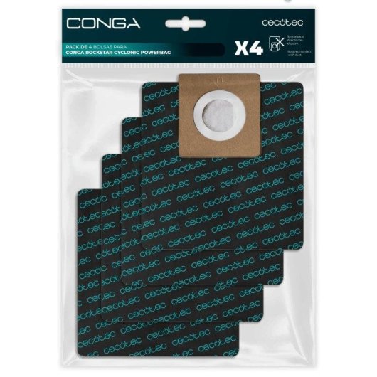 Saco Conga Cecotec Rockstar Cyclonic Powerbag Pack 4 unidades substituição