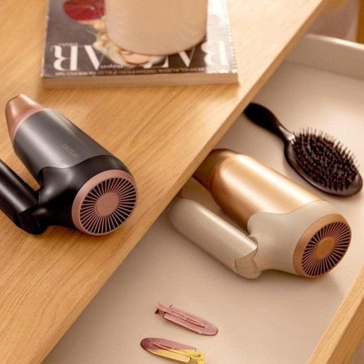 Secador de Pelo Cecotec IoniCare Power&Go Heaven Champagne 2400W Iónico Plegable