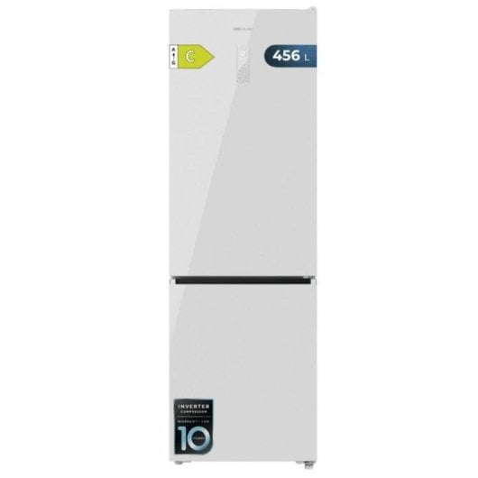 Réfrigérateur Combiné Cecotec Bolero CoolMarket 456L Total No Frost 201cm Classe C Verre Blanc