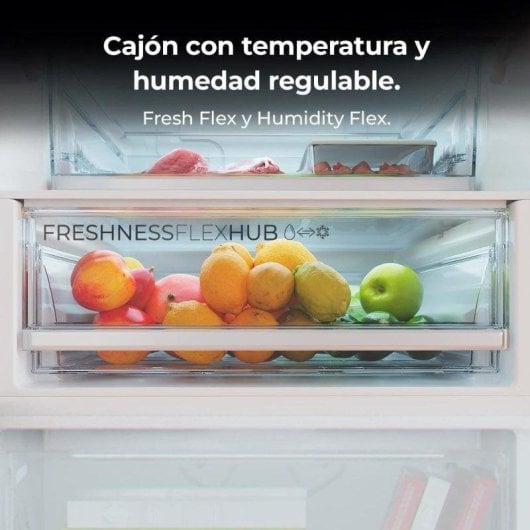 Réfrigérateur Combiné Cecotec Bolero CoolMarket 456L Total No Frost 201cm Classe C Verre Blanc