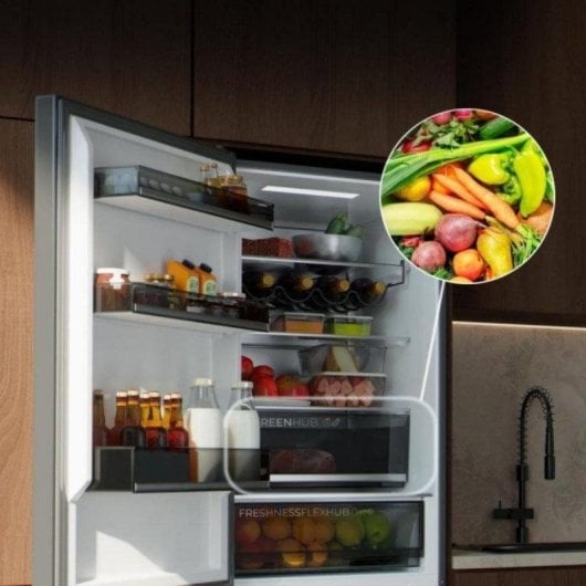 Réfrigérateur Combiné Cecotec Bolero Combi 409 Black Glass Total No Frost 185 cm 409 L C Noir Verre