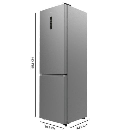 Cecotec Bolero CoolMarket Frigorífico Combi 195cm 333L E Inox No Frost Compresor Inverter Plus