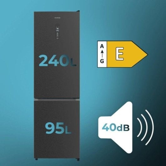 Kühlschrank Combi Cecotec Bolero CoolMarket Total No Frost 195cm 333L E Dunkel Inox