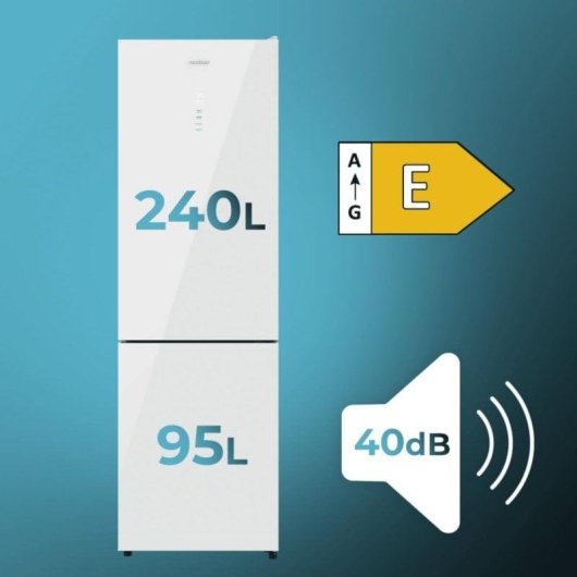 Cecotec Bolero CoolMarket Frigorífico Combi 195cm 333L E Cristal blanco No Frost Inverter