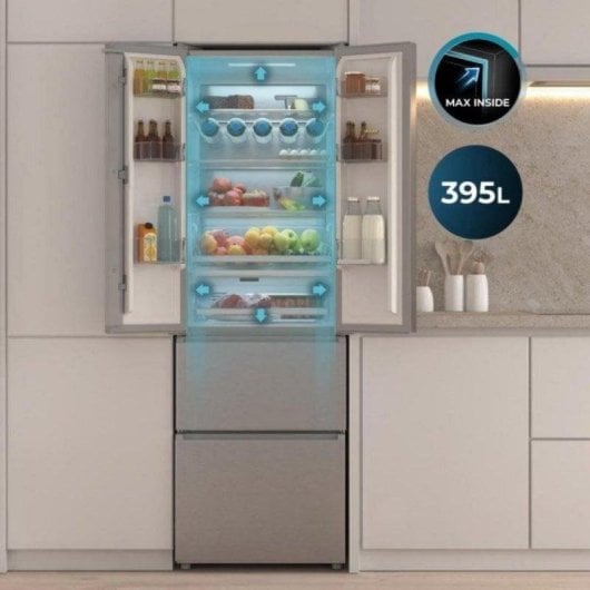 Réfrigérateur Combiné Cecotec Bolero CoolMarket Combi F2D Total No Frost 185 cm 395 L E Inox