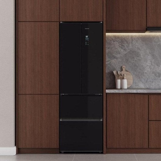 Frigorifero Quattro Porte Cecotec Bolero CoolMarket Combi F2D 395 Total No Frost 185cm 395L E Black Glass Display