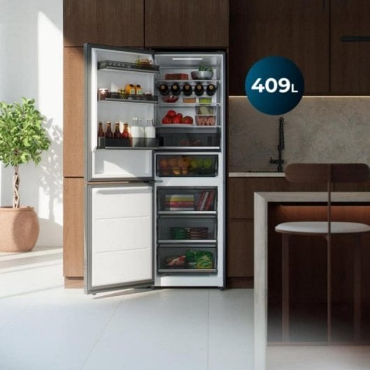 Cecotec Bolero Frigorífico Combi Total No Frost 185cm 409L Clase E Cristal Negro
