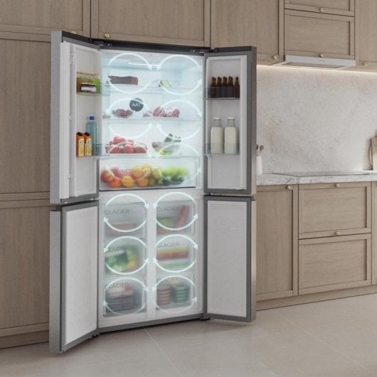 Frigorífico Cuatro Puertas Cecotec Bolero CoolMarket 4D 394 Inox Total No Frost 394L E Inox