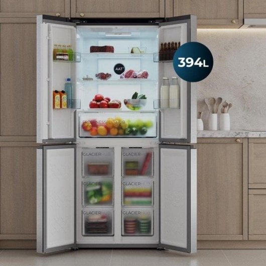Frigorifero Quattro Porte Cecotec Bolero CoolMarket 4D 394L Total No Frost 394L E Inox Display