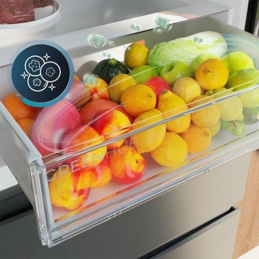 Kühlschrank Vier Türen Cecotec Bolero CoolMarket FD 420 Dark E Total No Frost 185cm 420L E Schwarz Display Inverter