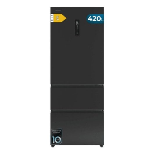 Kühlschrank Vier Türen Cecotec Bolero CoolMarket FD 420 Dark E Total No Frost 185cm 420L E Schwarz Display Inverter