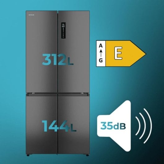 Kühlschrank Vier Türen Cecotec A01_EU01_109112 Total No Frost 190cm 456L E Schwarz Inverter