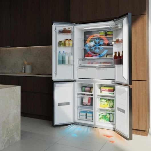 Kühlschrank Vier Türen Cecotec A01_EU01_109112 Total No Frost 190cm 456L E Schwarz Inverter