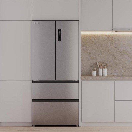 Frigorifero Quattro Porte Cecotec Bolero CoolMarket F2D 458 SBI Total No Frost 189cm 458L E Inox Display LED Inverter