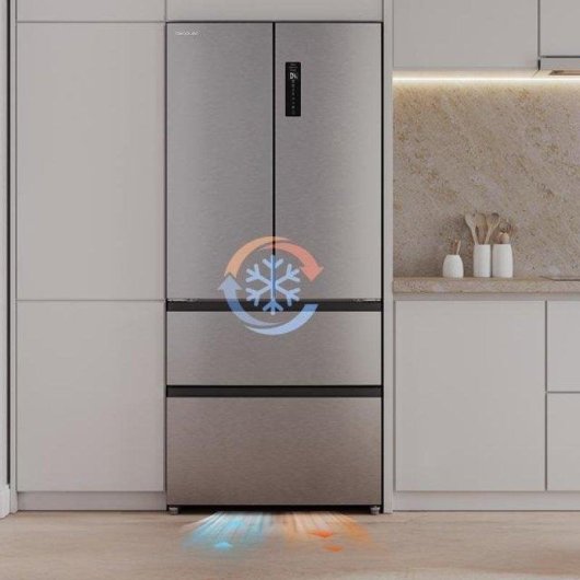 Frigorifero Quattro Porte Cecotec Bolero CoolMarket F2D 458 SBI Total No Frost 189cm 458L E Inox Display LED Inverter