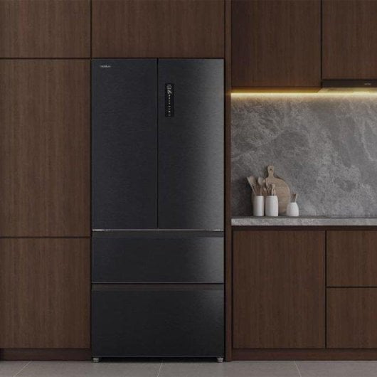 Kühlschrank Vier Türen Cecotec Bolero CoolMarket F2D 458 SBI Dark E Total No Frost 189 cm 458L E Schwarz
