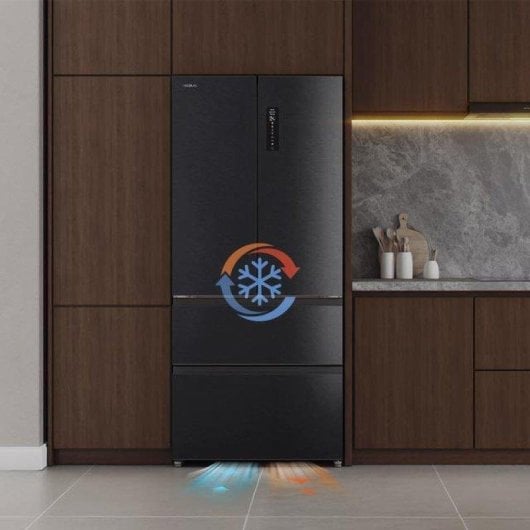 Kühlschrank Vier Türen Cecotec Bolero CoolMarket F2D 458 SBI Dark E Total No Frost 189 cm 458L E Schwarz