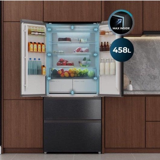 Kühlschrank Vier Türen Cecotec Bolero CoolMarket F2D 458 SBI Dark E Total No Frost 189 cm 458L E Schwarz