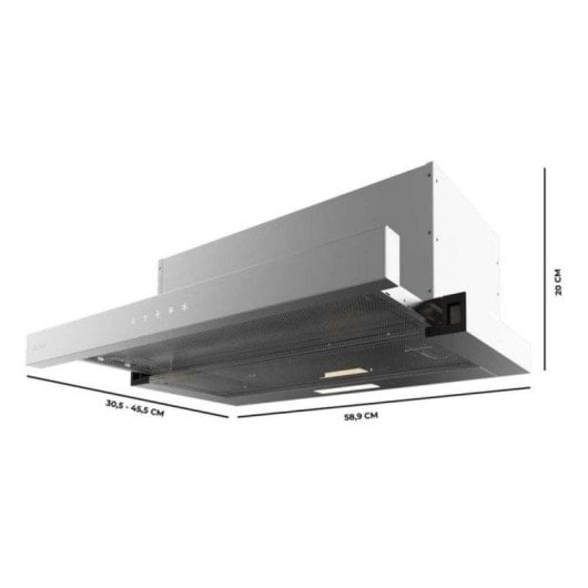 Campana extractora Cecotec Bolero Flux TLT 604000 Évacuation/Recirculation 60cm Touch Inox LED