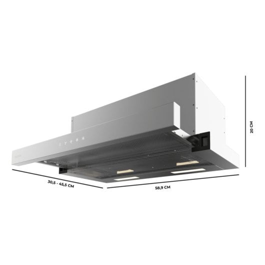 Campana extractora Cecotec Bolero Flux TLT 604000 Évacuation/Recirculation 60cm Touch Inox LED