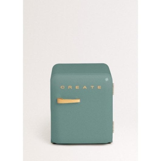 Create Frigorífico Mini Retro 48L ECO Friendly R600a Verde/Madera F