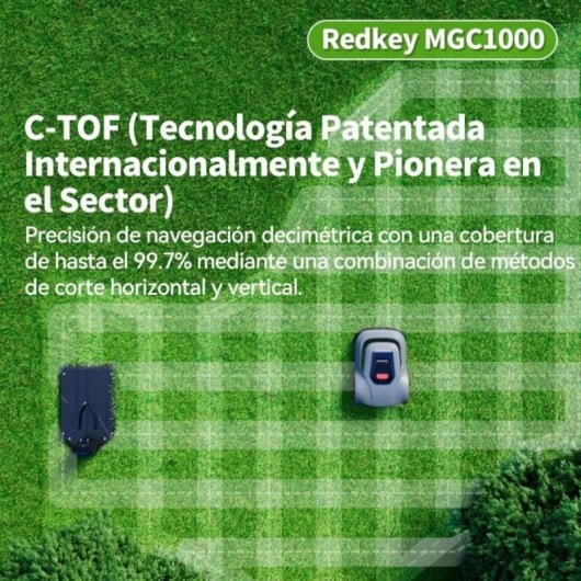 Robot cortacésped Redkey MGC1000 C-TOF 1000m² APP IPX6 45% Pendiente 57dB