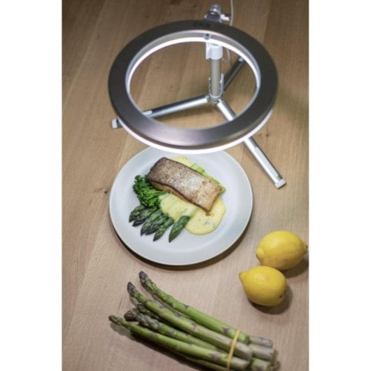 Aro de luz Kodak Ring Light 10" LED 25cm 3500-5500K Plata USB Trípode Bluetooth