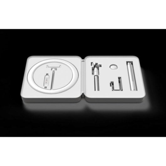 Aro de luz Kodak Ring Light 10" LED 25cm 3500-5500K Plata USB Trípode Bluetooth