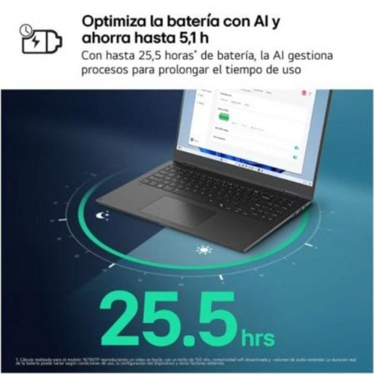 Portátil LG Gram 16Z90TS-G.AU99B 16" Intel Core Ultra 9 32GB 1TB SSD Gris AI Copilot+ WiFi 7