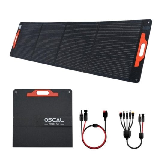 Painel Solar OSCAL PM200Pro 200W IP67 Preto Dobrável Portátil