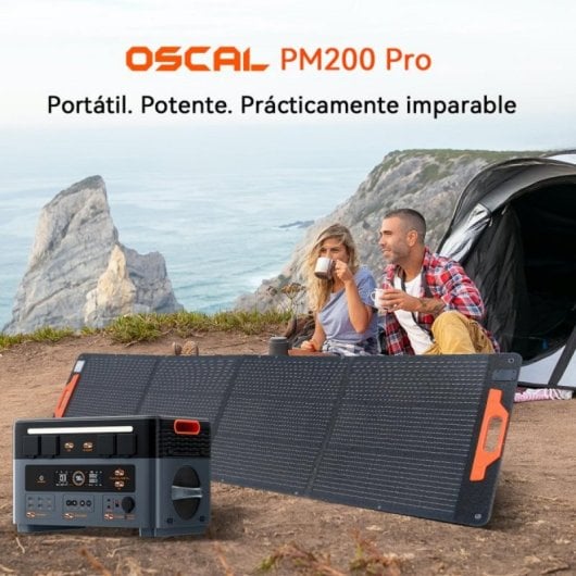 Painel Solar OSCAL PM200Pro 200W IP67 Preto Dobrável Portátil