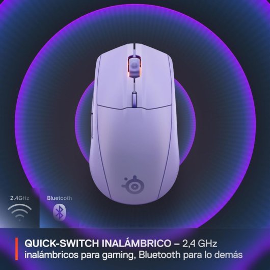 Maus STEELSERIES kabellos 18000 DPI 2,4 GHz Bluetooth beleuchtet Aqua