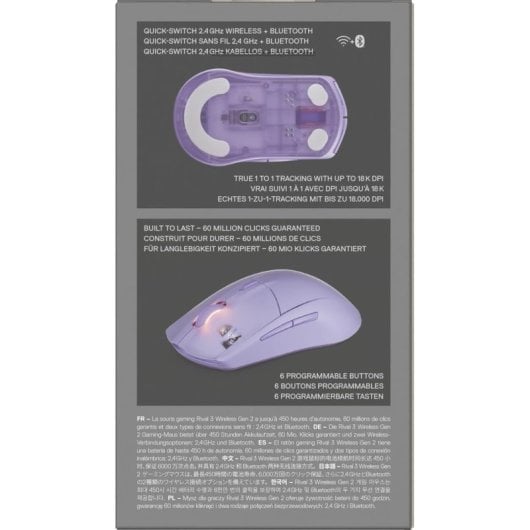 Maus STEELSERIES kabellos 18000 DPI 2,4 GHz Bluetooth beleuchtet Aqua