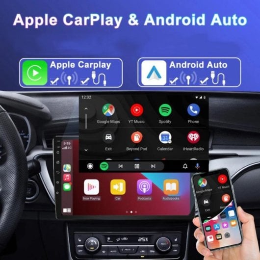 Reproductor Multimedia Klack 1 DIN Pantalla QLED 9" Android Auto CarPlay 6GB 64GB GPS