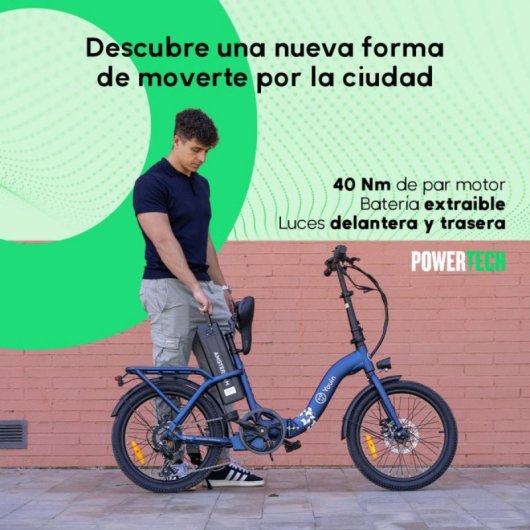 Bicicleta eléctrica urbana YOUIN Amsterdam BK1003 250W 7V Plegable Suspensión 20" Acero