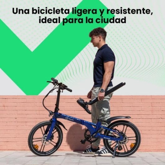Bicicleta eléctrica YOUIN Marbella BK1350 plegable motor 250W frenos hidráulicos batería extraíble