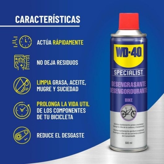 Pack Mantenimiento de Cadenas Bicicleta Desengrasante Spray 500ml y Lubricante Seco Gotero 100ml