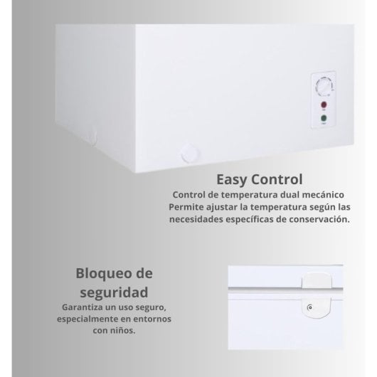 Congelador Horizontal VOK de 99 L Ancho 55 cm Función Dual Bajo Consumo Autonomía de 19 h Blanco