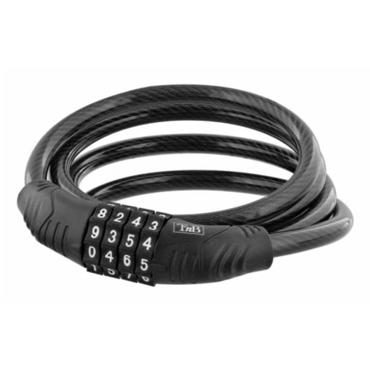 Cable antirrobo T'nB UMCODELOCK 1200mm Acero Aleación de zinc Negro con llave